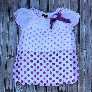 George Brand Girls purple Polka-Dot Bubble Top
